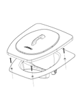 Urine separating set Privy with wooden seat